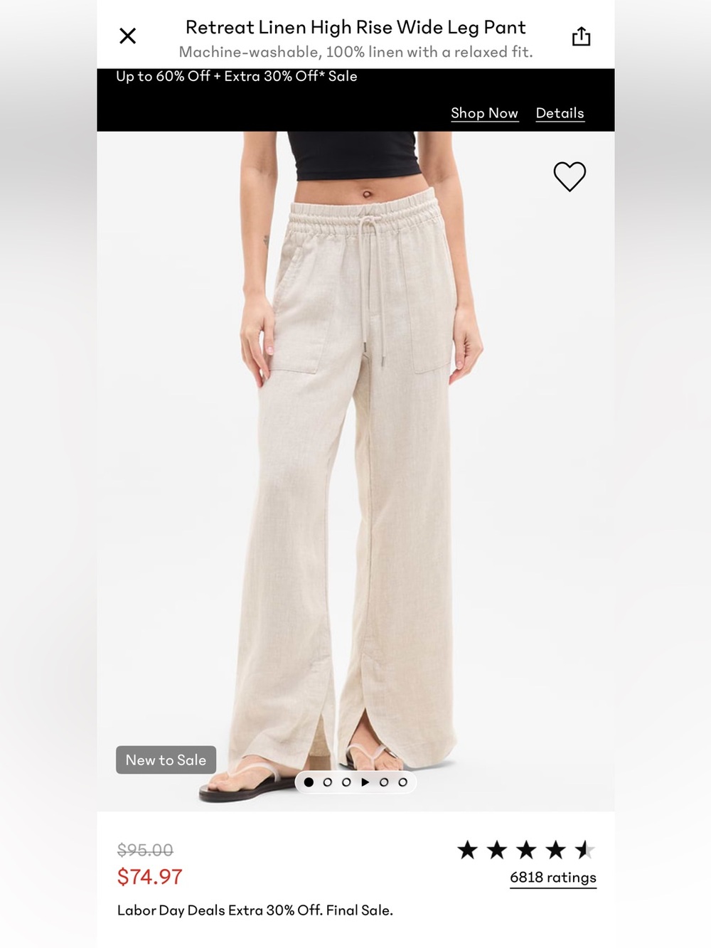 Athleta Retreat Linen High-Rise Wide Leg Pant — brown/ woodland